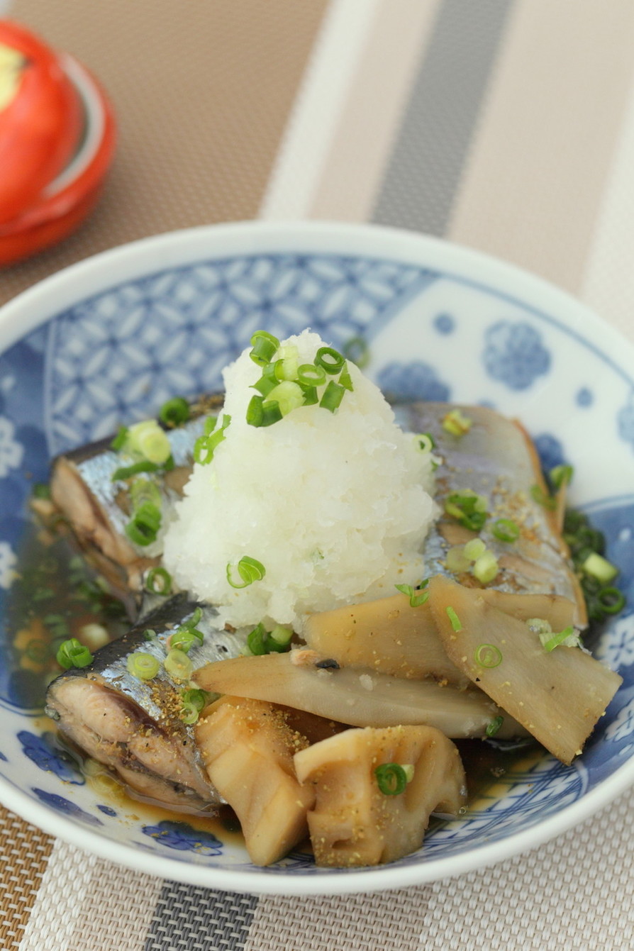 秋刀魚と根菜の含め煮おろし添えの画像