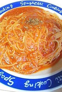簡単カニ缶のトマトスパゲティ
