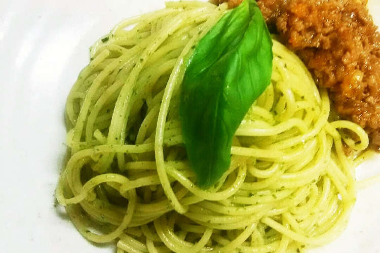簡単 バジル ミートのwソースパスタ レシピ 作り方 By ラスクおじさん クックパッド 簡単おいしいみんなのレシピが371万品