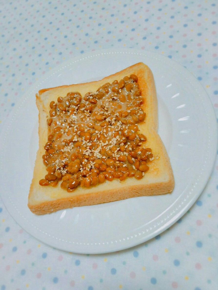 [ほんのり甘～い♪納豆トースト]の画像