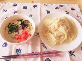 お豆腐ゴマだれそうめん