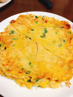 余ったそうめんでチーズチヂミ☆