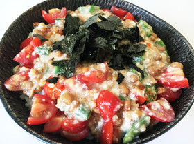 簡単ねばねば豆腐丼