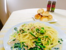✿ツナとほうれん草のミルクパスタ✿