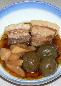 豚バラ肉と新生姜の梅酒煮込み