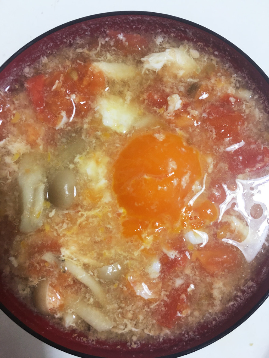 冷凍卵のトマトスープの画像