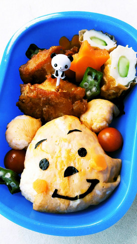 簡単かわいい☆プーさんのオムライス弁当