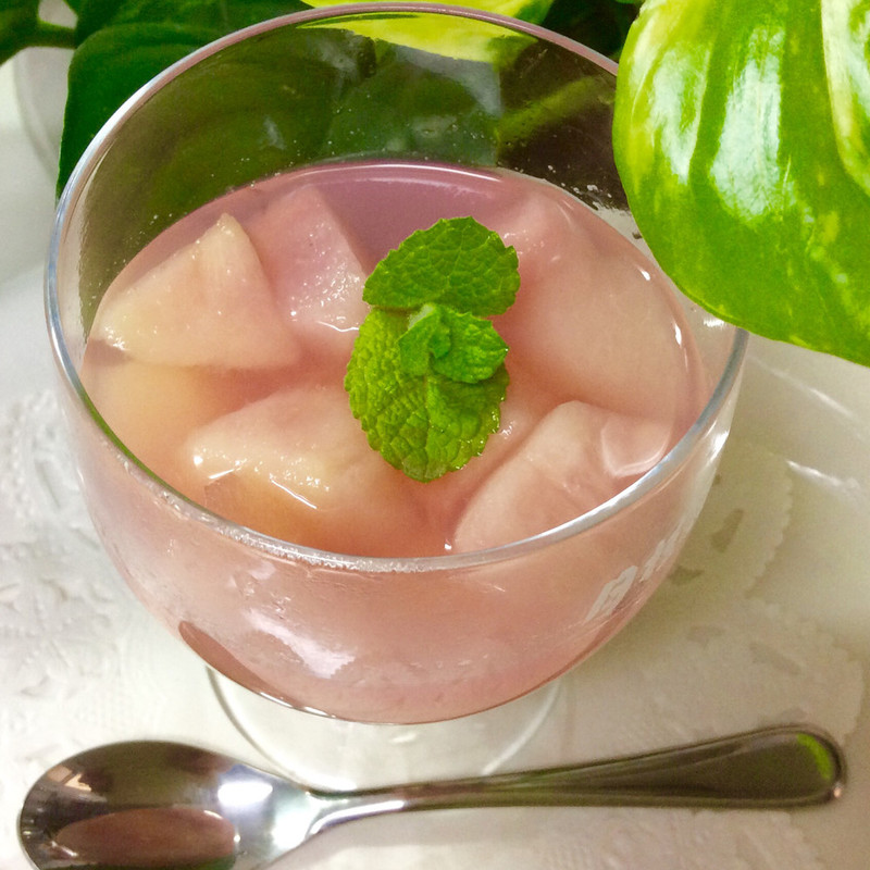 桃のゼリーサラダのレシピ