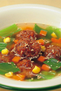 おおきな肉団子の野菜スープ