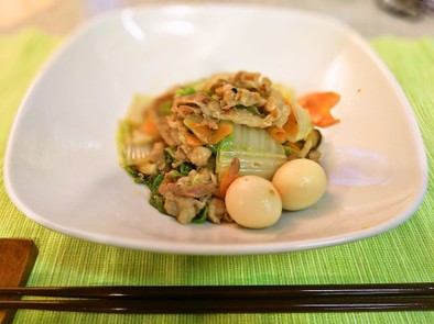 八宝菜風！豚バラと白菜の炒め物の写真