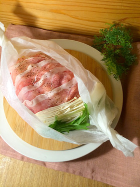 豚と温野菜のレンジ蒸し