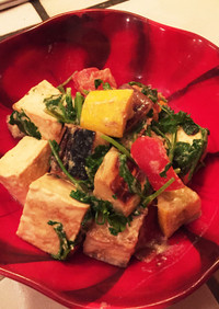胡麻と夏野菜のパクチー豆腐グリル
