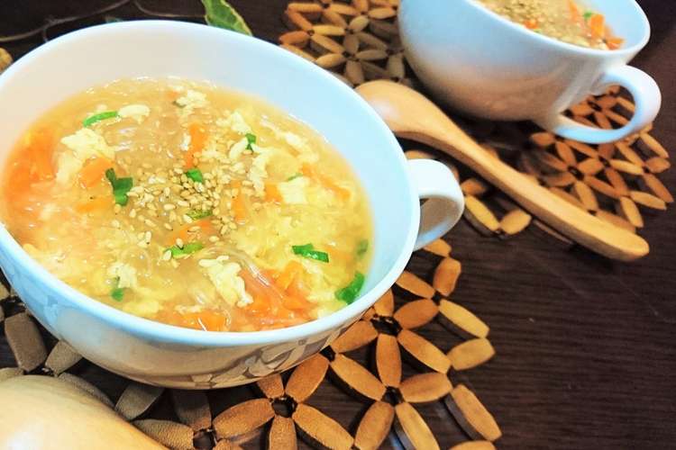 ふわふわ玉子と春雨の鶏ガラスープ レシピ 作り方 By ｓ４ クックパッド 簡単おいしいみんなのレシピが377万品