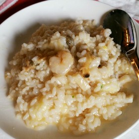 カップ麺のスープでシーフードリゾット