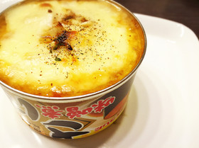 非常食消費♡缶ごと鯖缶(みそ煮)チーズ焼