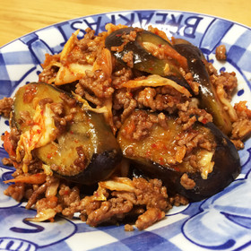 白米に合う☆ひき肉となすの辛旨キムチ炒め