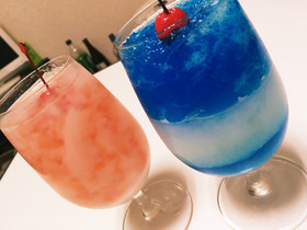 簡単☆チェリーとカルピスのマーブルゼリー