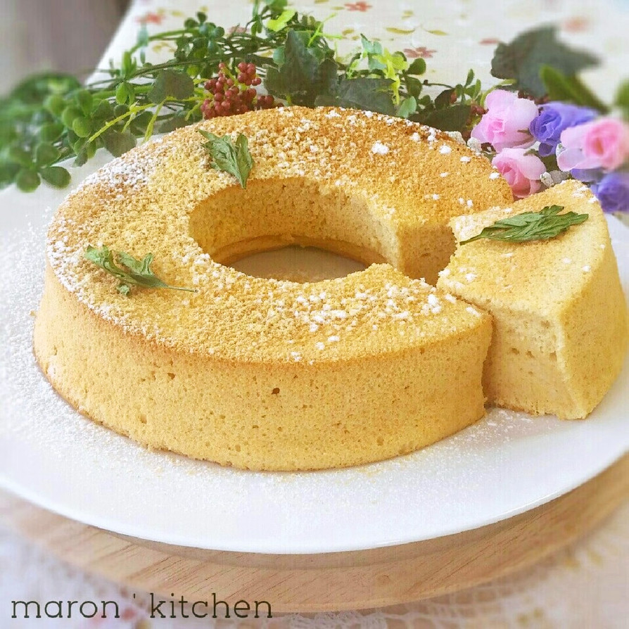 美レシピ♥きな粉とお豆腐のシフォンケーキの画像