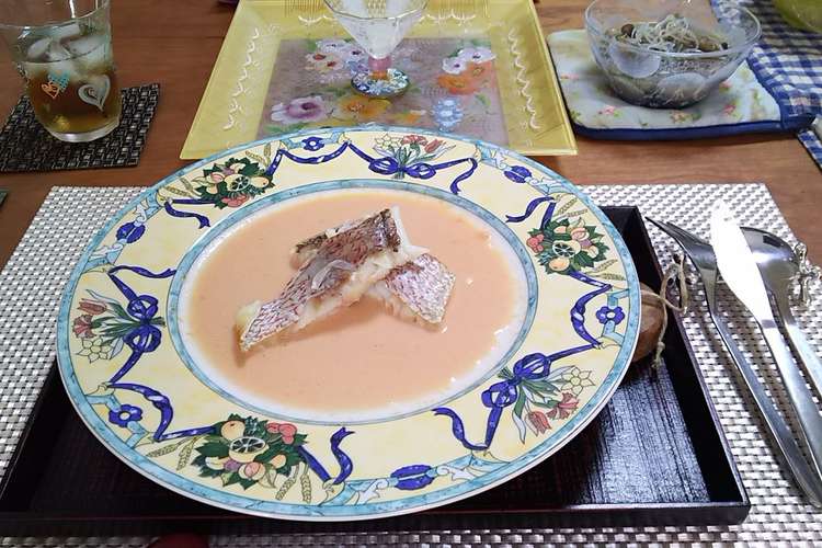 鯛の奉書焼き風 桜色ソース レシピ 作り方 By Soッチ クックパッド