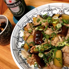 味ぽん 豚バラと茄子の炒め物
