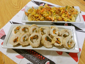 鶏むね肉の野菜巻き