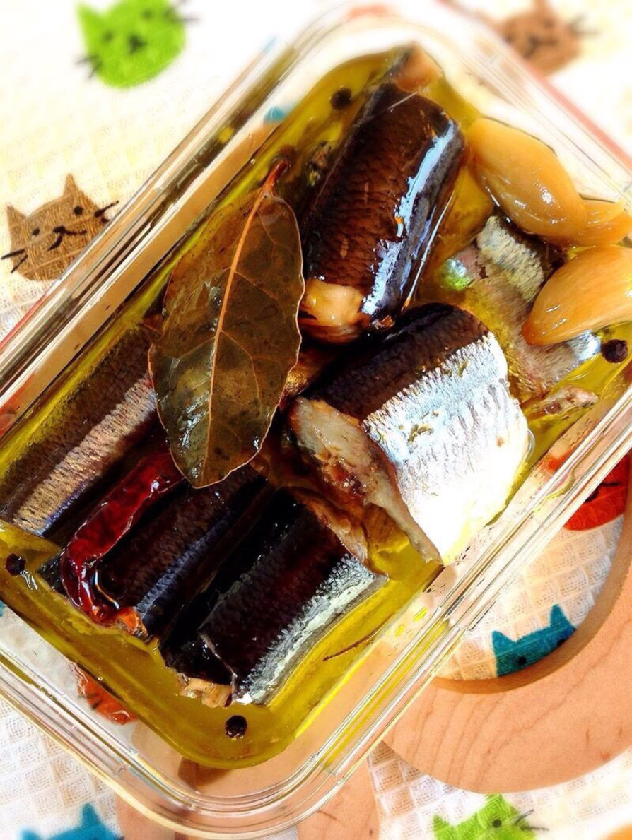 圧力鍋で！秋刀魚のコンフィ(オイル煮)の画像