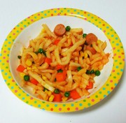 【幼児食】ズボラ!ナポリタンうどんの写真