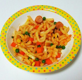 【幼児食】ズボラ!ナポリタンうどん