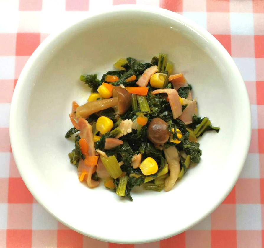 小松菜のソテー　給食の画像