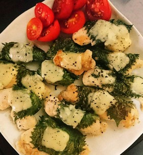 節約!鶏胸肉の青しそチーズ焼き