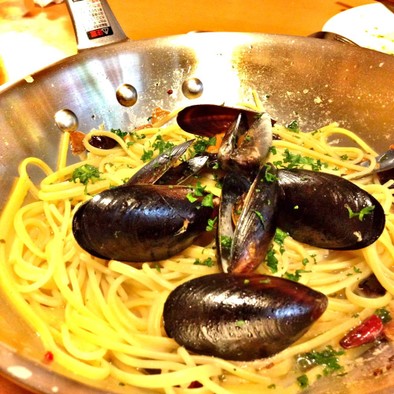 コストコのムール貝で作るスパゲティー！の写真