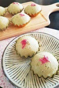 【お菓子】香る♡桜の葉のもちもち蒸しパン