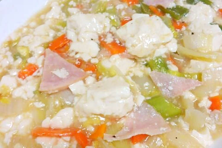 白菜とハムの中華風塩あんかけ豆腐 レシピ 作り方 By 王様のおさんどん クックパッド