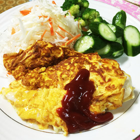 簡単セブンのサラダチキンチーズオムレツ