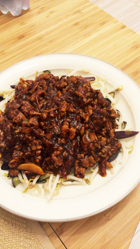 モヤシと茄子の挽肉あんかけ