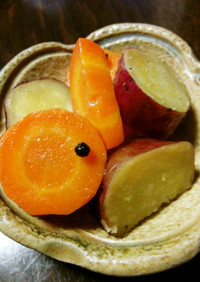 薩摩芋と人参のグラッセ