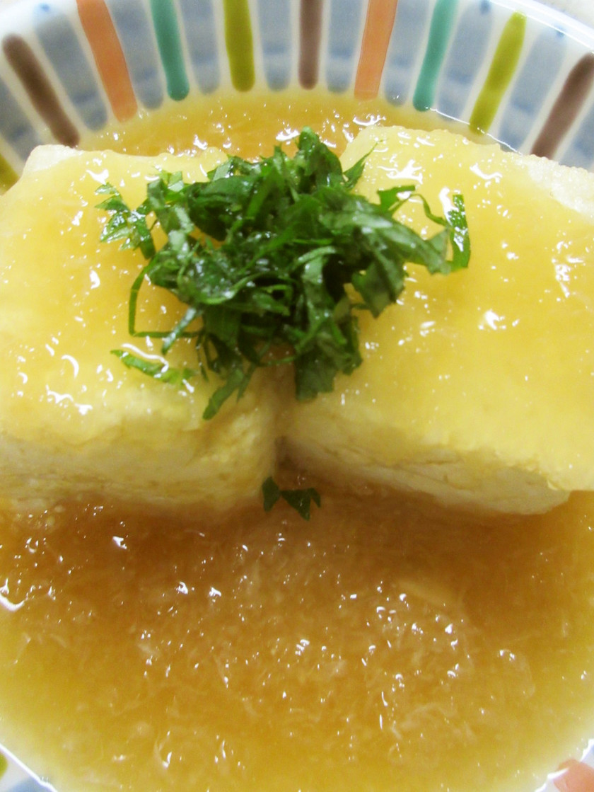 揚げ豆腐のみぞれあんかけ by まふぃらー 【クックパッド】 簡単おいしいみんなのレシピが355万品