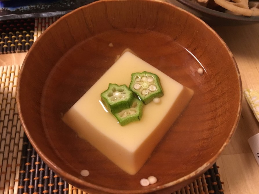卵豆腐とオクラのおすましの画像