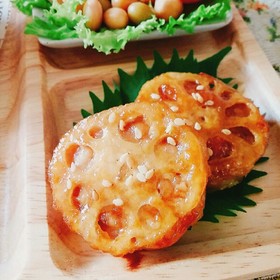 簡単♪レンコンのはさみ焼き♪