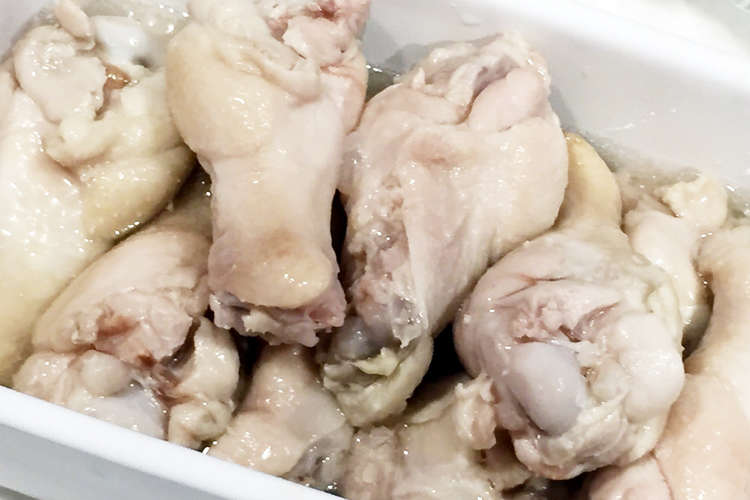 簡単おかず しっとりやわらか茹で手羽元 レシピ 作り方 By はまずみゆきこ クックパッド