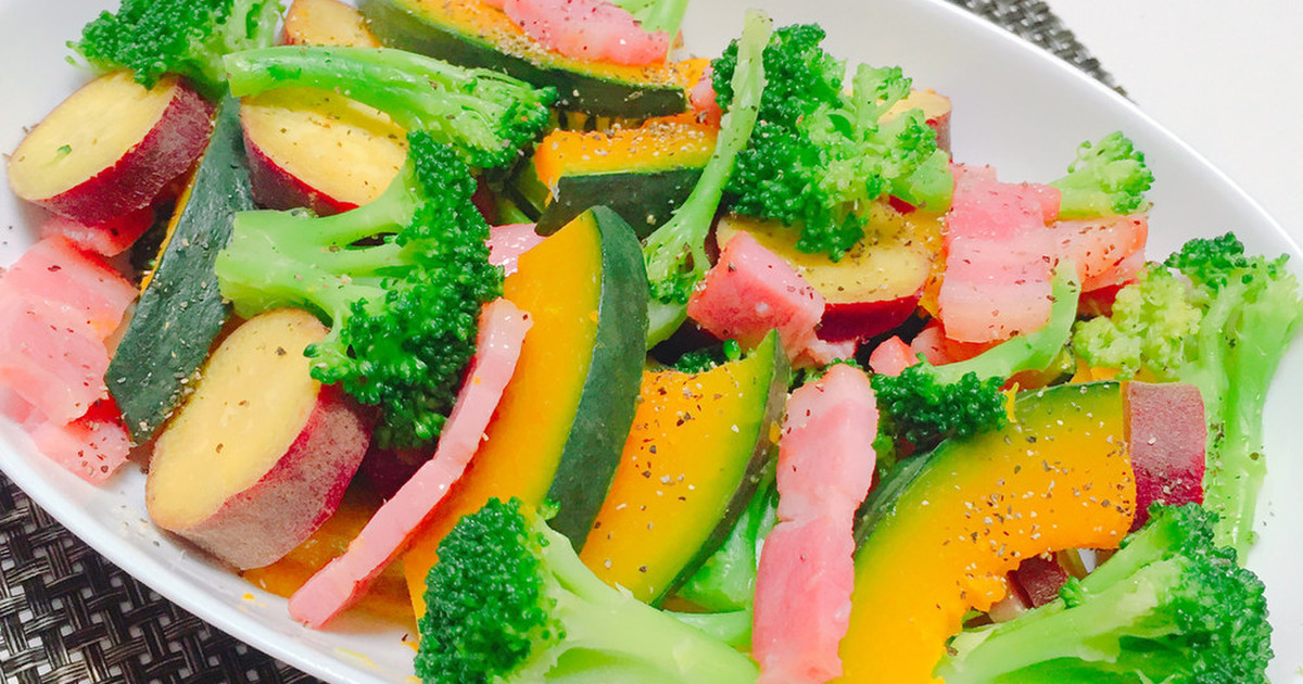 コンソメ茹で！彩り野菜の温サラダ by なみぽり♡ 【クックパッド】 簡単おいしいみんなのレシピが318万品