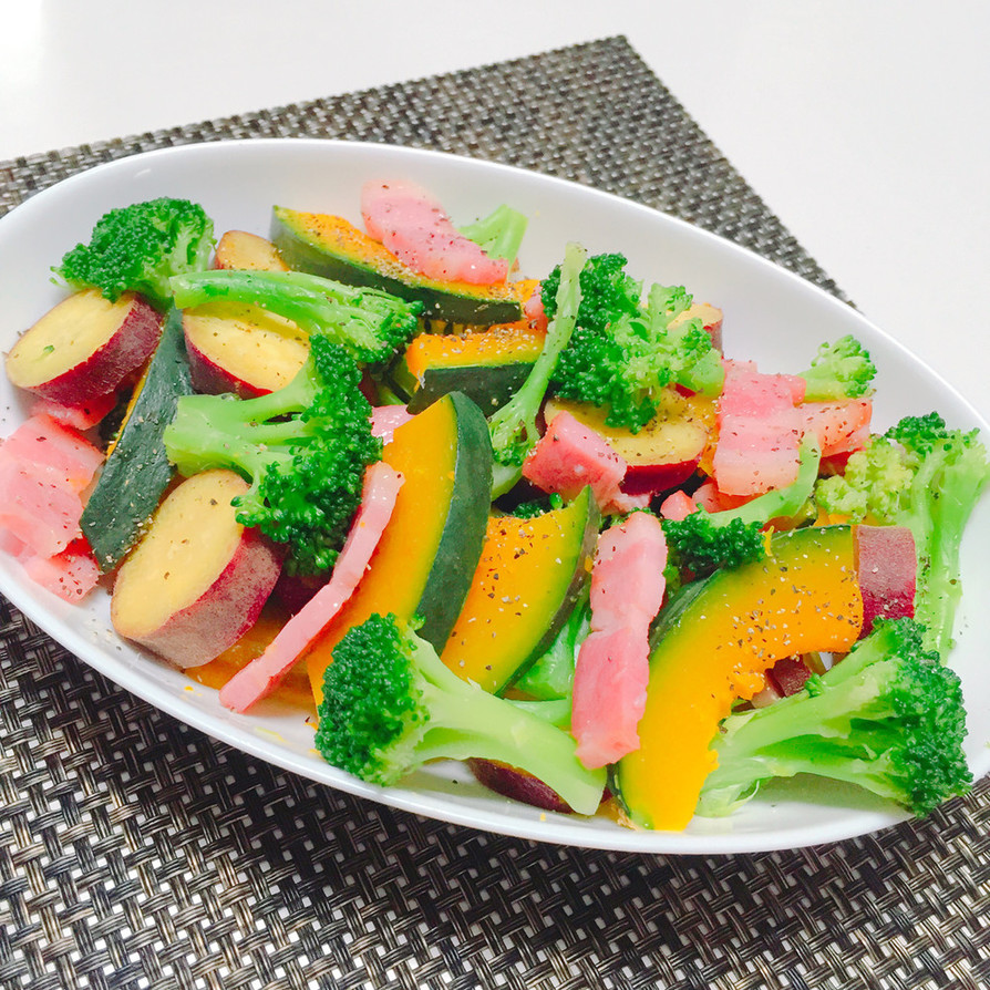 コンソメ茹で！彩り野菜の温サラダの画像