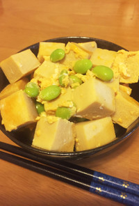 簡単おかず♡高野豆腐の彩り含め煮