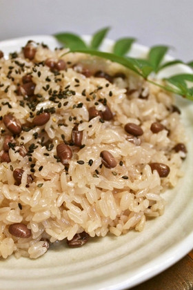敬老の日秋祭り♪圧力鍋で省エネ小豆の赤飯