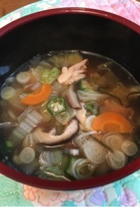鶏肉と白菜の生姜スープ