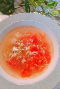 トマトと卵とザーサイのスープ