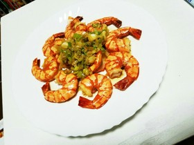 海老の美味しいネギ炒め