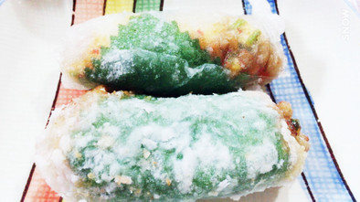 キムチ納豆チーズの生春巻き揚げ✩の写真