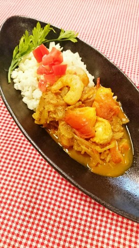 速攻:トマトカレー。カリフラワーライス