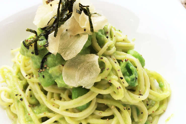 アボカドと枝豆のグリーン クリームパスタ レシピ 作り方 By にんにくのよしだ家 クックパッド 簡単おいしいみんなのレシピが370万品